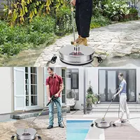 4000 PSI 15 Inch Pressure Washer Surface Ground Floor Cleaner Stainless Steel 3 Wheels for Karcher Lavor 1/4" Quick Connector 6