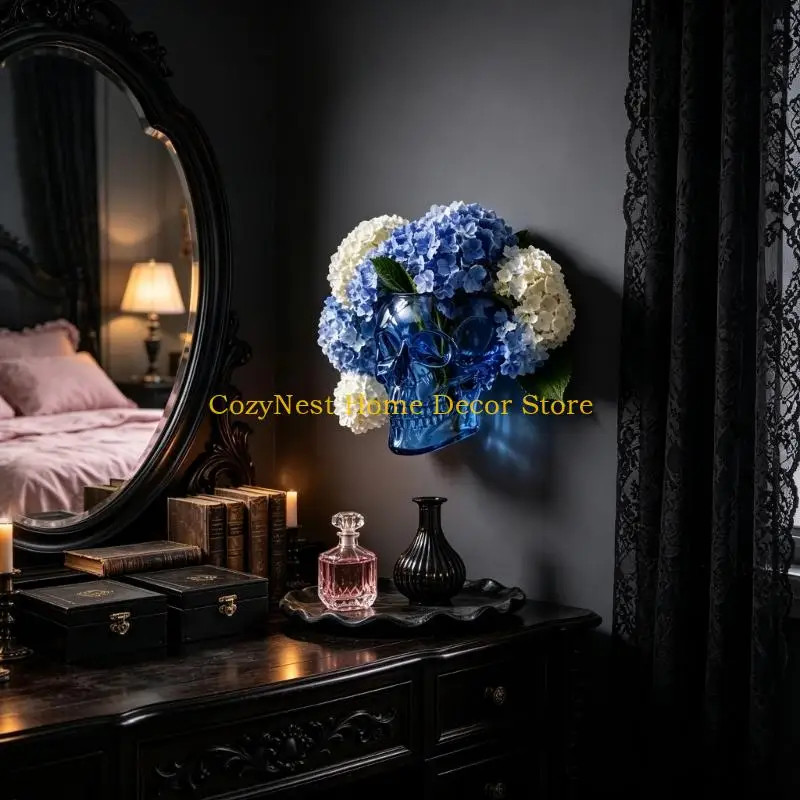 92MF Skull Wall Pocket Accent for Photo Spots and Faux Pick Styling