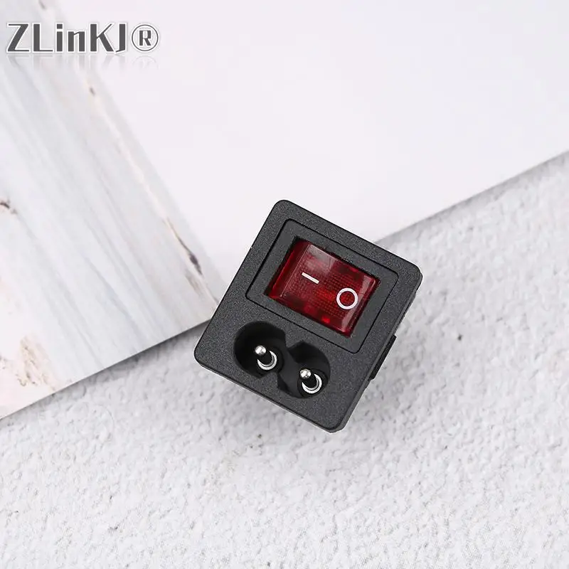 Red Rocker Switch Fused Inlet Power Socket Fuse Switch Connector Plug Connector Dielectric Intensity 2000V AC/MIN