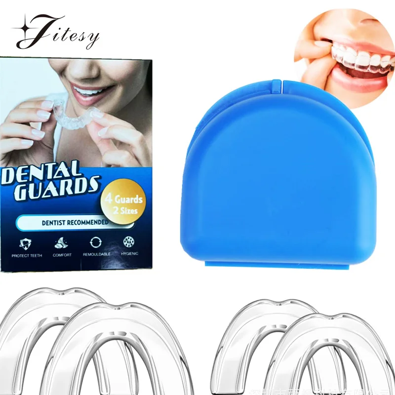 8pcs/Box Night Dental Guard Mouth Guards for Clenching Teeth Moldable Dental Teeth Night Guard for Nighttime Adult Stop Teeth Grinding Bruxism Tray Teeth Protection
