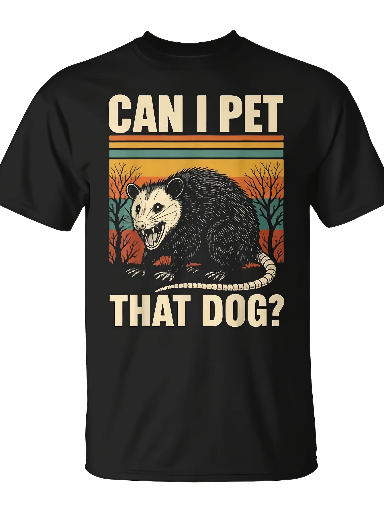 Aesthetic T-shirt Cute Dog Can I Touch It? Ape T-shirt - Monsterry Unisex, 2026 Summer Short-Sleeve Printed T-shirt, Vintage Round Neck, Slightly Stretchy Fabric, Regular Fit, Plus Size