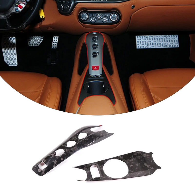 Real carbon fiber for Ferrari F12 Berlinetta 2013 car styling Central control cup holder panel protective shell car accessories