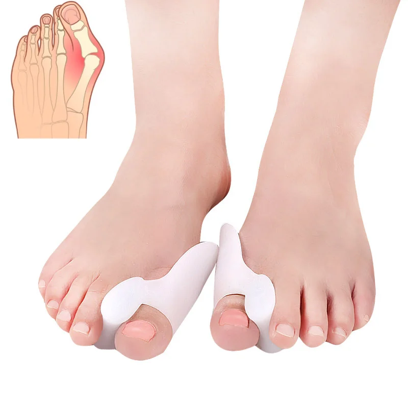 4Pcs=2Pairs Silicone Gel Thumb Corrector Bunion Toe Protector Separator Hallux Valgus Finger Straightener Foot Care Relief Pads