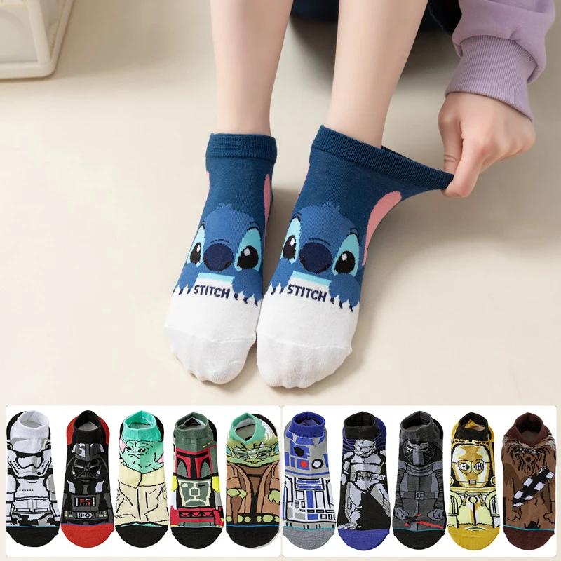 

Potdemiel Disney Cartoon Anime Novelty Crew Socks for Men Women Christmas Halloween Patterns Hip Hop Funny Casual Socks