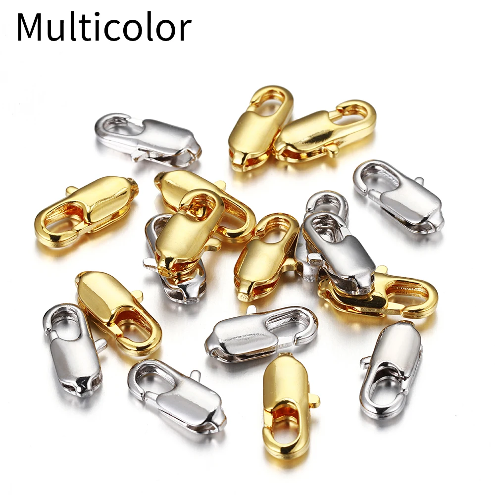 10pcs 12mm Spring Clasp Lobster Clasps Hooks for DIY Necklace Bracelet Jewelry Making Findings Components Supplies Accessories