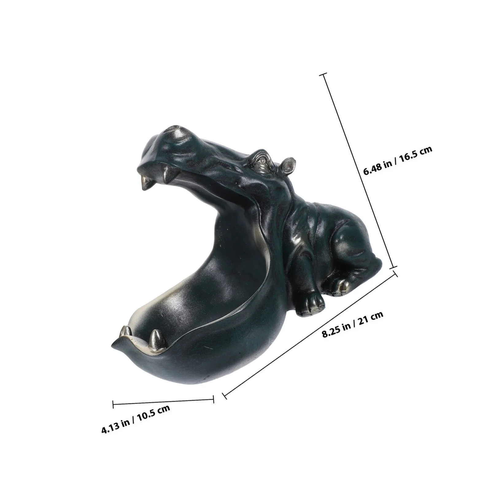 Hippo Sculpture Resin Desk Organizer Decorative Tray Candy Holder Key Storage Box Home Sundries Unique Table Decor Art