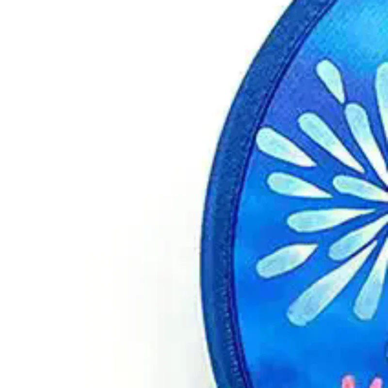 Foldable Round Hand Fan Cute Colorful Prints Portable Hanging Chain Perfect Summer Outdoor Trips Daily Use