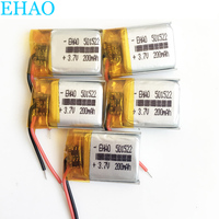 5 PCS 3.7V 200mAh Lithium Polymer LiPo Rechargeable Battery 501522 For Mp3 PAD E-book GPS Bluetooth pen Headset Headphone
