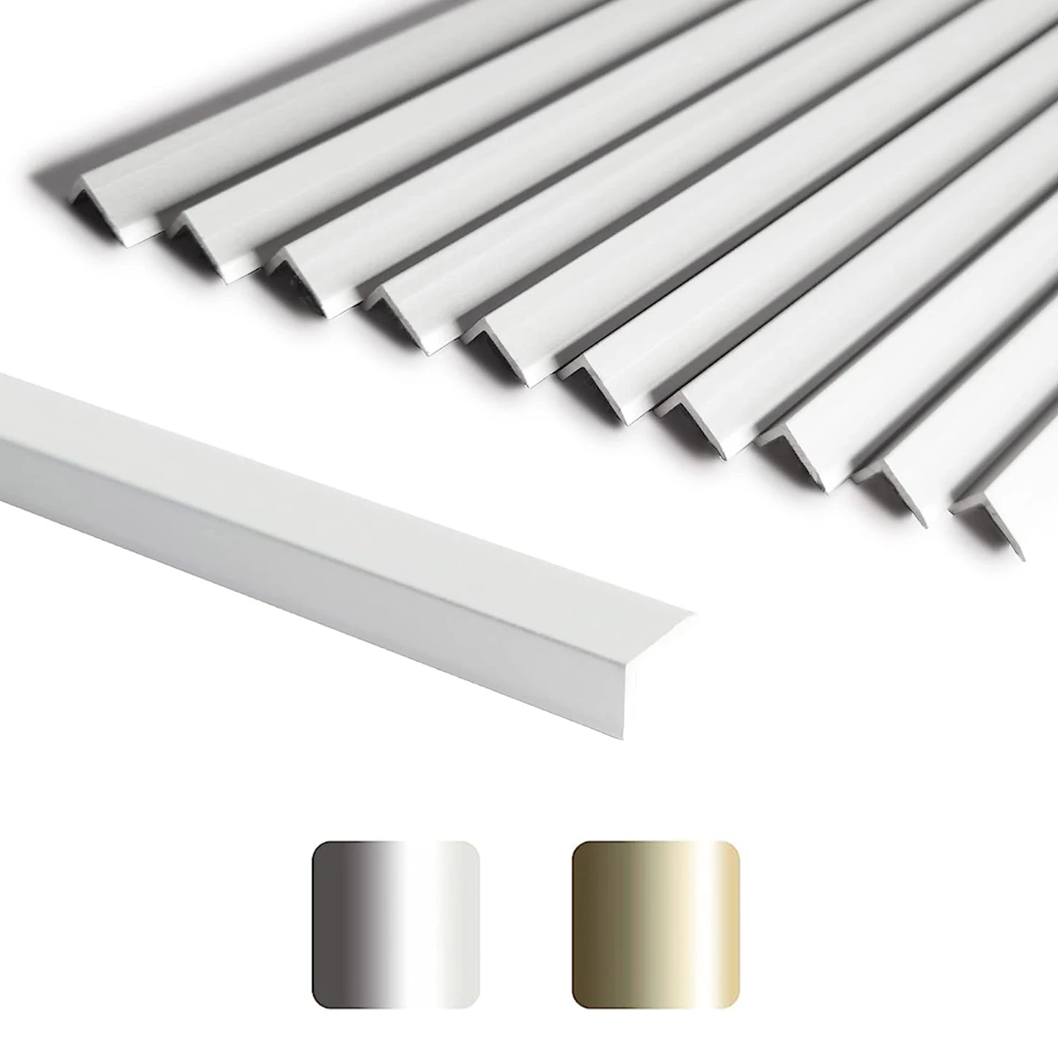 10 Blatt L-förmiger Schutzwand-Eckstreifen aus Metall, rechtwinkliger Verpackungskantenaufkleber für die Dekoration von Wohnmöbeln – Detail 9