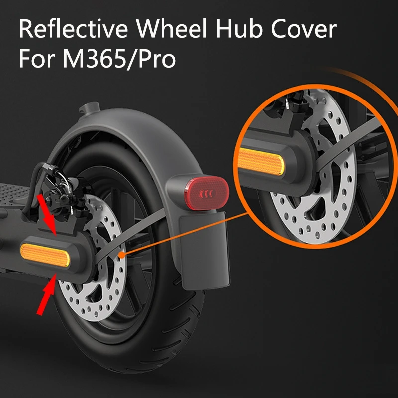 

NEW-For Xiaomi M365 Pro Electric Scooter Reflective Wheel Hub Cover Protective Case Decorative Decal