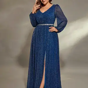 Plus -Größe Taschenlampe mit langen Ausschnittfalten auf Ihrer Brust 6 Hauptverkäufe mit Overlay - №3