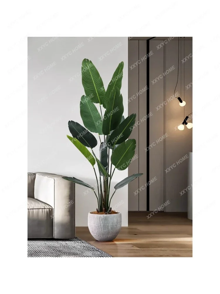 Ravenala Monstera Deliciosa Large Floor Fake Green Plant Potted Plant Interior Living Room Decoration