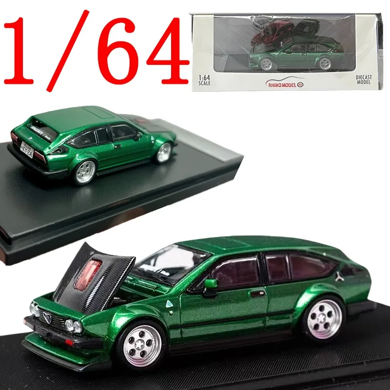 

RM Diecast 1/64 Scale Alfa Romeo Alloy Model Cars Alfa Romeo Gtv6 LBWK Green Play Vehicles Toys for Boys Gift Original Box