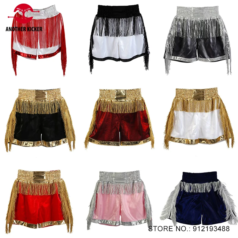 

Kick Boxing Shorts Men Women Kids Muay Thai Shorts Tassel Professional MMA BJJ Martial Arts Uniform Cage Fight Kickboxing Shorts