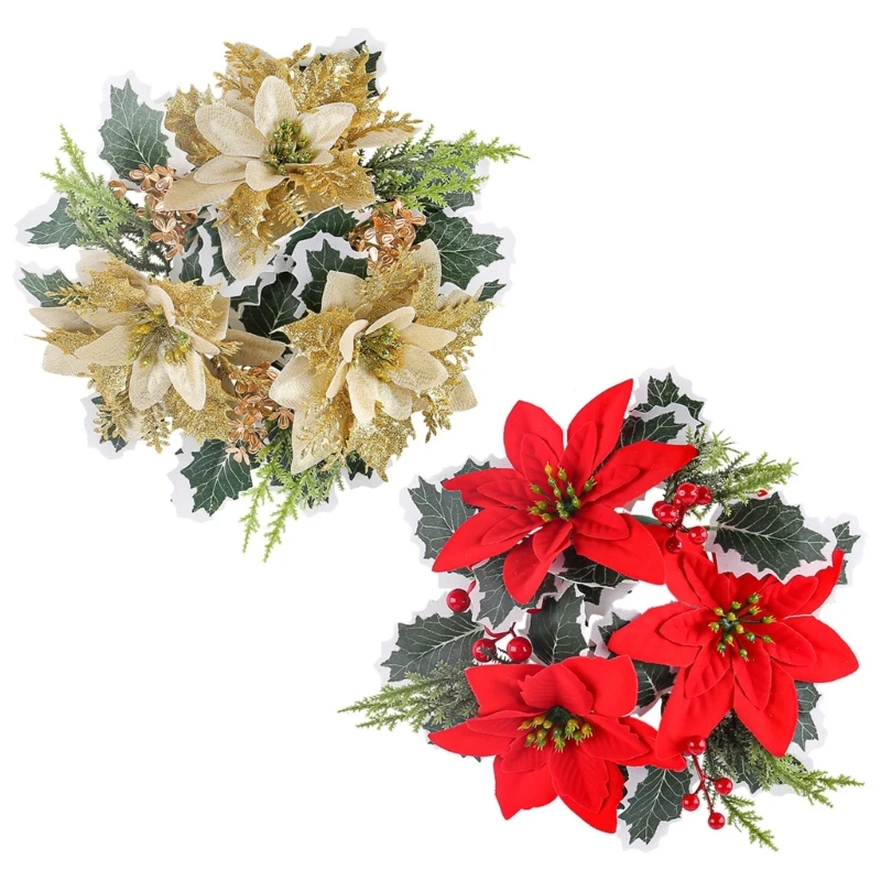 Desktop Flower Wreath Holder Decoation Wreaths 5Pieces For Christmas