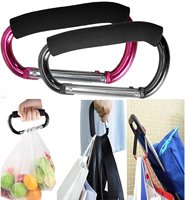 2PCS Oversize Hook Carabiner Shopping Hook with Sponge Safety Balance Carabiner Camping Hiking Large Aluminum Hook 140mm*8mm