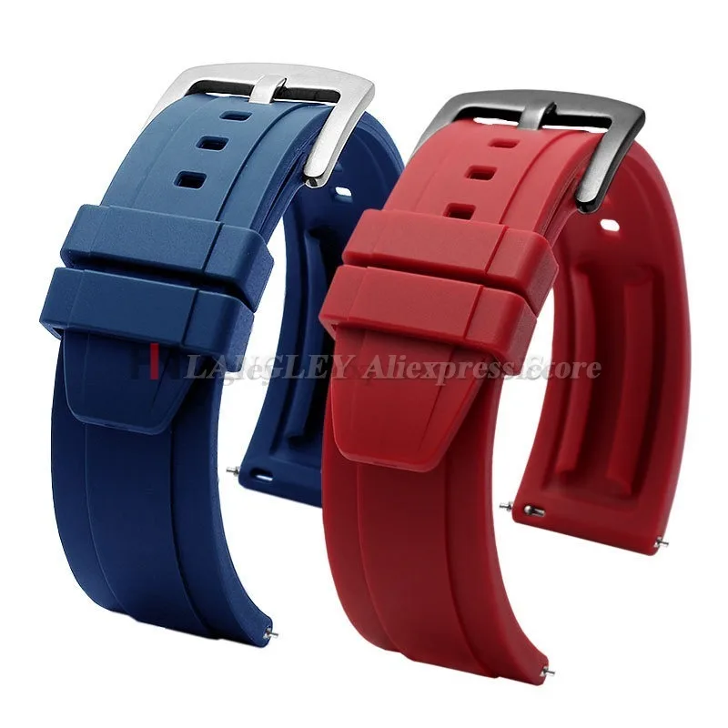 Weiches Gummi-Uhrenarmband 20 mm 22 mm 24 mm für Seiko für Rolex für Tudor für Omega Herren Sport Silikonarmband Schnellverschlussband
