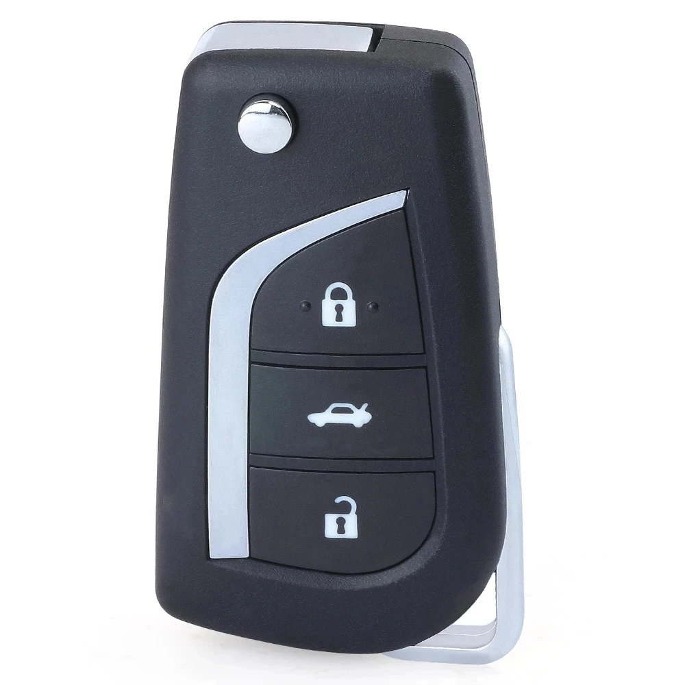 KEYECU 3 przyciski 433MHz H Chip do Toyota Corolla Auris Aygo 2012 2013 - 2017 Auto obrotowy pilot brelok S000048000 A03TAA