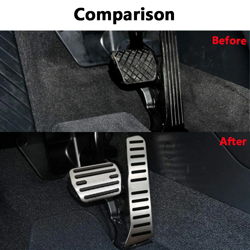 Aluminum Automatic Transmission Car Pedal Cover Brake Fuel Gas Foot Pad Non-Slip for VW Jetta Passat Tiguan Touran Golf Beetle