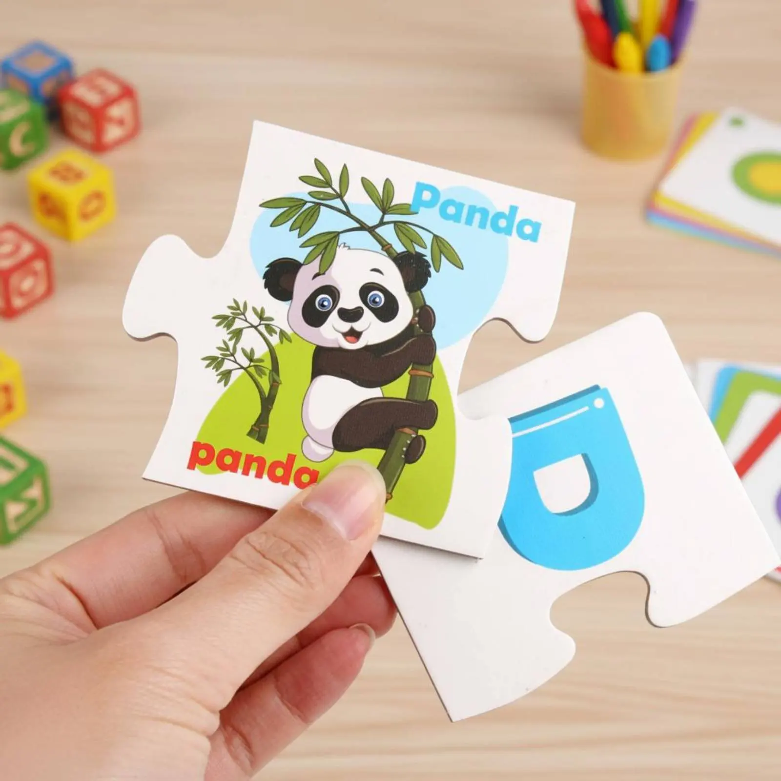 Alphabet Matching Cards Hand-Eye Coordination Wooden Alphabet Game Letter Recognition Game Child-Centered for Preschoolers