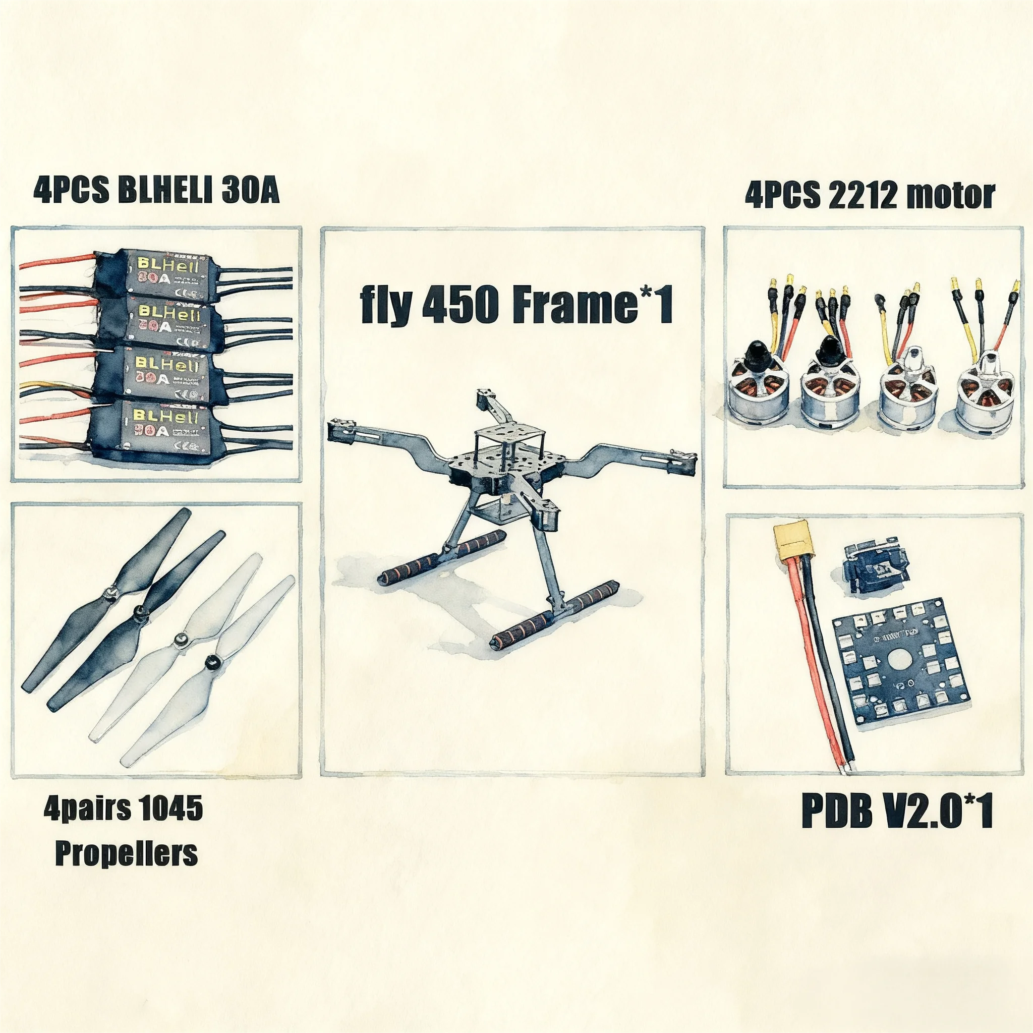 

Angeltoy Autopilot Drone FLY450 Quadcopter Flip Frame Blheli 30A Esc 2212 Motor Pixhawk 2.4.8 32-Bit Flight Controller M8N GPS