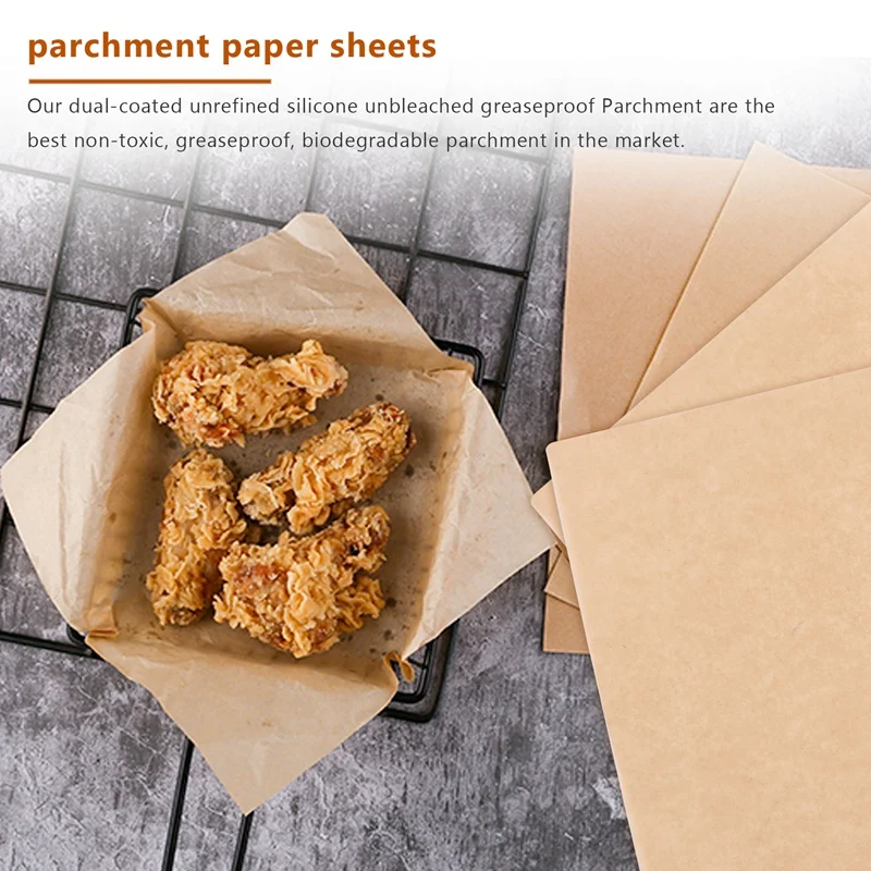 500 Pcs Unbleached Parchment Paper Baking Sheets, Inches Non-Stick Precut Baking Parchment, Perfect for Wrapping