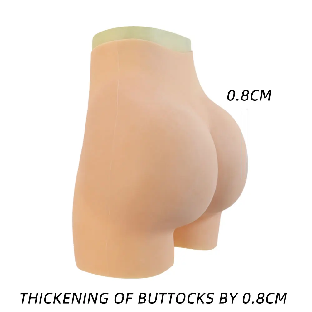 MUSIC POET High Waist Silicone Pants 0.8cm Big Sexy Fake Buttocks and Hips Enhancement Shapewear for Woman Realistic Ass Cosplay