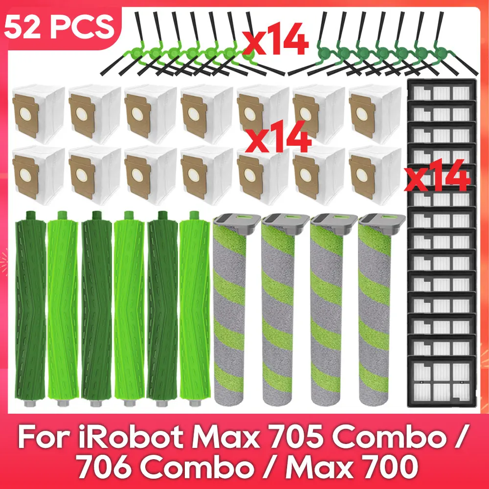 Geschikt voor (iRobot Roomba Max 705 Combo / 706 Combo / Max 700 Serie Combo) Hoofdborstel, filter, rolborstel, stofzak onderdeel