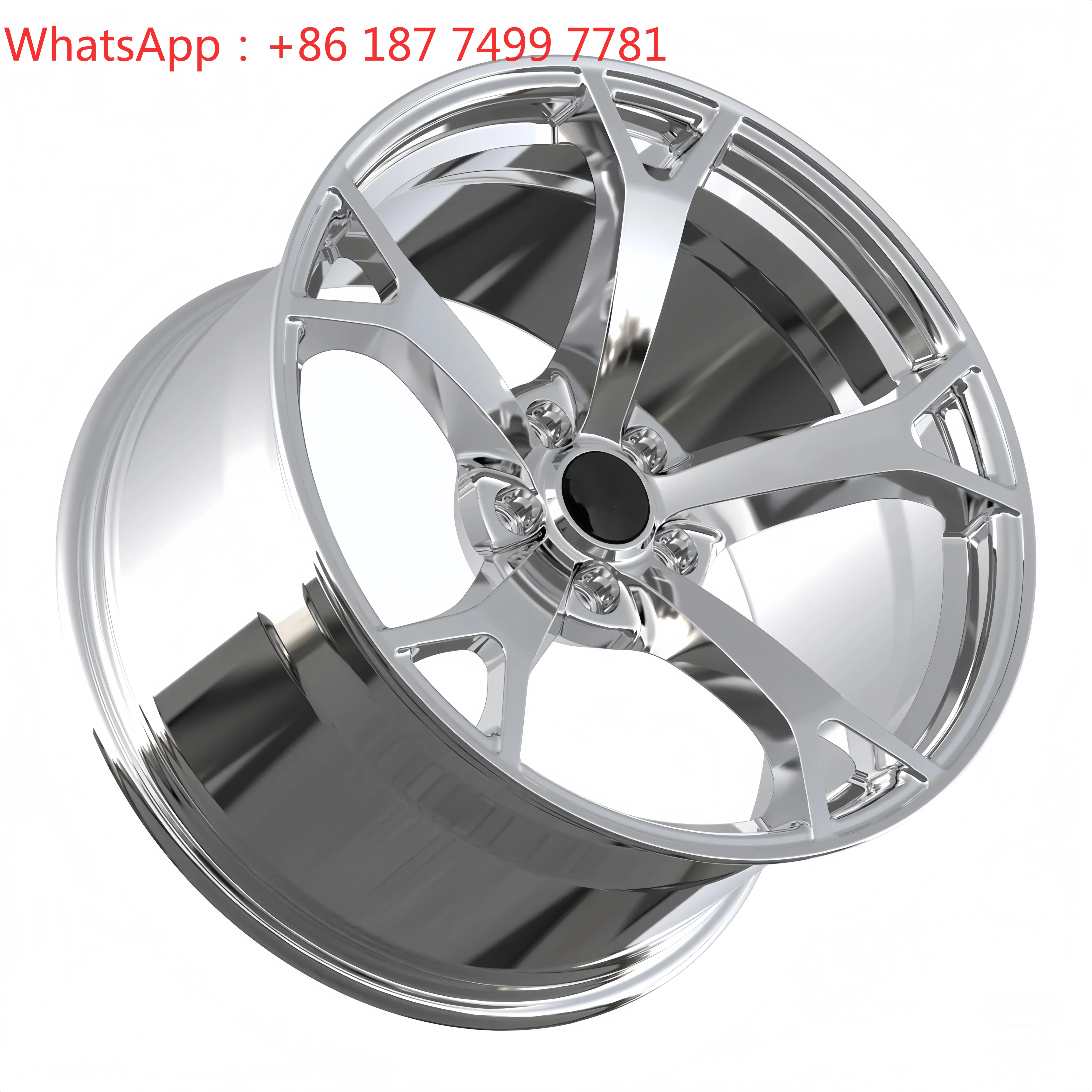 Custom Chrome Five Spoke Forged Aluminum Racing Wheels 25mm/30mm/40mm/100mm ET 18-22 Inch 5 Year Warranty