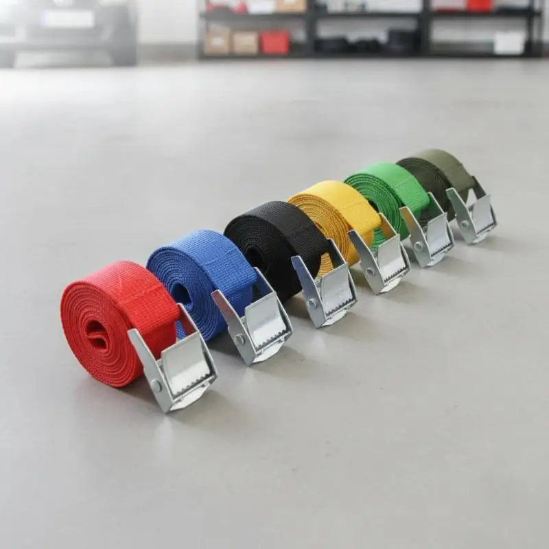 1Pcs Heavy Duty Buckle Tie Down Cargo Belt 1-5M Multi Size Fastening Strap for Car Motorcycle Bike Cargo Transport