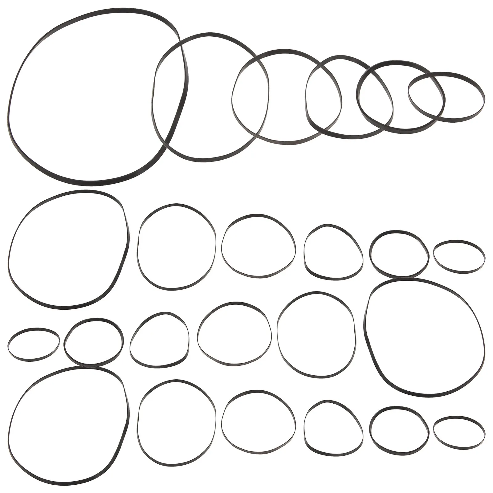 50Pcs Recorder Rubber Belt Cassette Machine Repair Maintenance Flat Belt for Tape Recorder Personal Stereo Repeater Radio Smooth