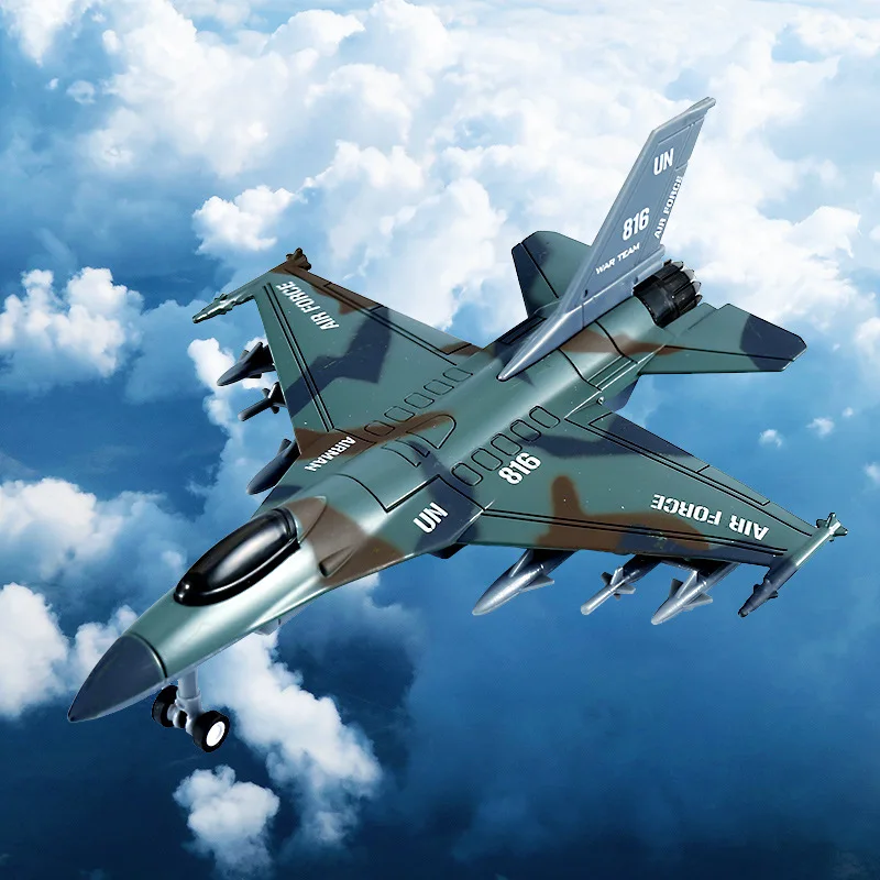 

Quality alloy 1:100 Su 35 fighter model, classic diecast alloy F16 aircraft toy,Simulation sound and light aircraft toy