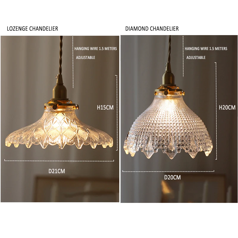 Glass Lampshade Pendant Lights Indoor Lighting For Home Living Dining Bedroom Brass Modern Ceiling Lamps Suspension Chandelier