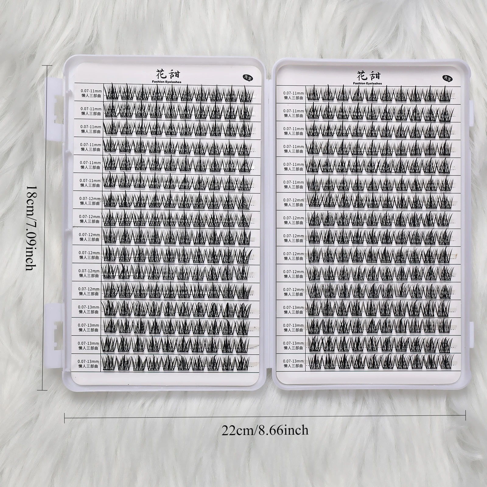 DIY 32 Reihen Wimpern Cluster Wimpern Buch Falsche Wimpern Verlängerung Fischschwanz Falsche Wimpern, 3-Stufen-Wimpern, Wimpern-Set im Sonnenblumen-Stil – Detail 4