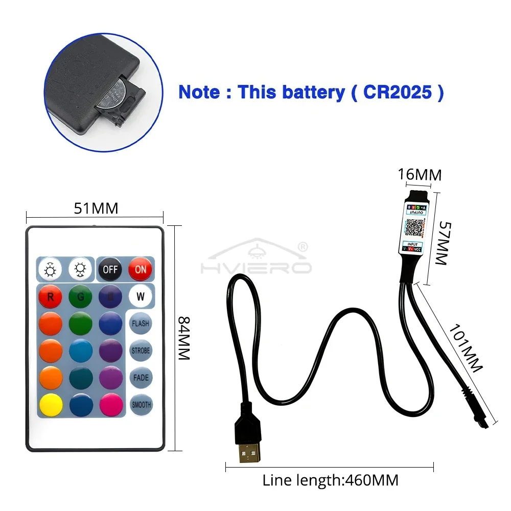 5V 24key Bluetooth LED Color RGB Controller Remote Control for 5050 2835 Strips Lights Ribbon Night Infrared Convert Photochromy