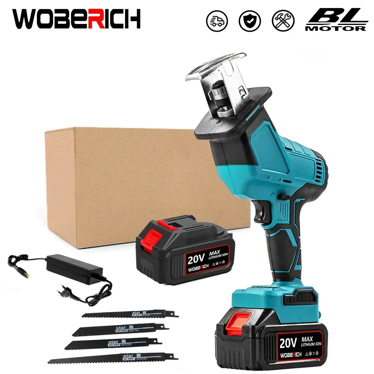 

Brushless Cordless Electric Reciprocating Saw Brushless Electric Saw Metal Wood Cutting Tool For Makita 18V Battery By WOBERICH