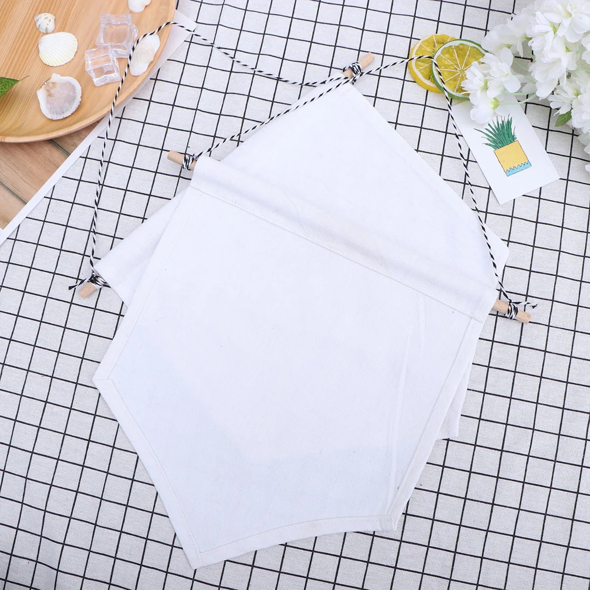 

2 Pcs Wall-hung Brooch Display Hanging Banner Plain Blank Canvas Multifunction Pin Pennant Wooden