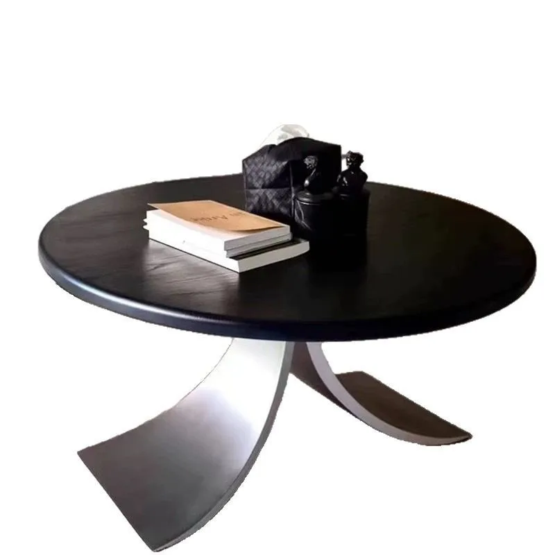

New high-end retro creative coffee table living room home round design light luxury high-end modern minimalist small apartment