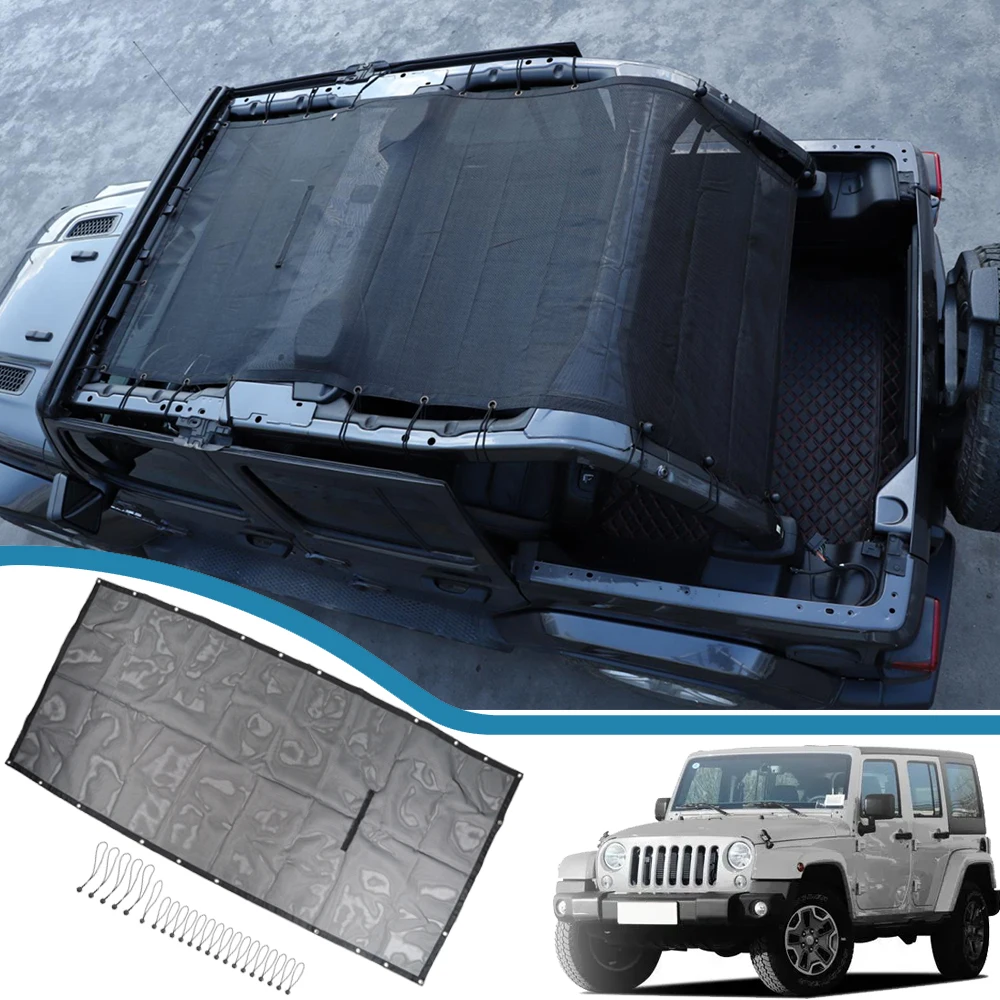 

Car Roof Mesh Top Sunshade Cover Anti UV Sun Shade Protection Insulation Net for Jeep Wrangler JL 4 Doors 2018-2023 Accessories