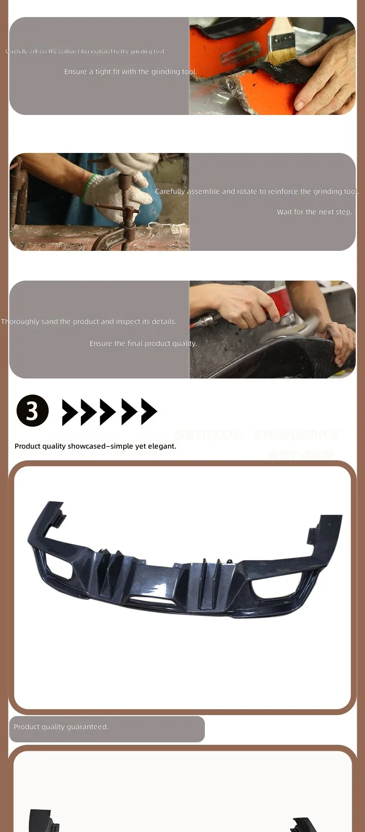 Carbon Fiber Rear Lip For 2018-2022 Mustang Rear Spoiler, Car Accessories, Rear Chin Spoiler, Vehicle Parts view 3