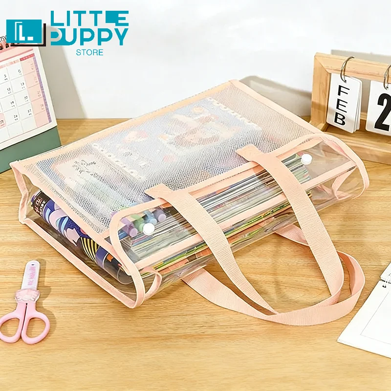 

2 шт., портативная прозрачная водонепроницаемая ручная папка большой емкости, расширяемая сумка для хранения файлов, самоклеящаяся сумка для файлов из ПВХ, офисная