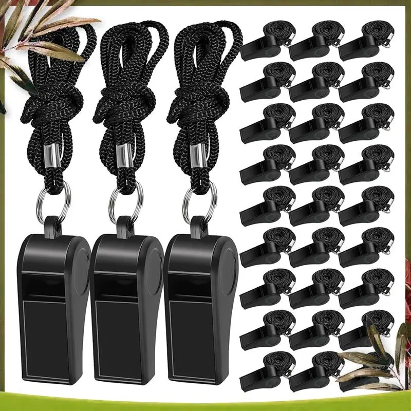 Loud Plastic Whistle 48 Pieces With Lanyard For Sports Referee For Emergency Teachers Training Multi-Purpose