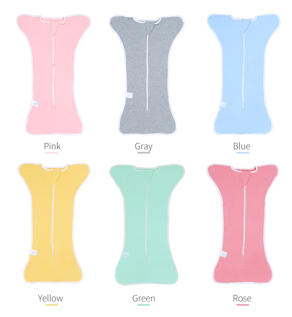 بطانية أطفال قطنية Insun مع سحاب ، قماط حديثي الولادة ، قماط الفراش ملابس نوم ، الربيع والخريف ، جديدة #4