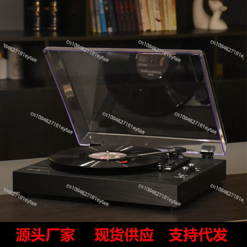 European Vintage Wooden Record Player Turntable with Built in Speaker Phonograph Home Decor Gift