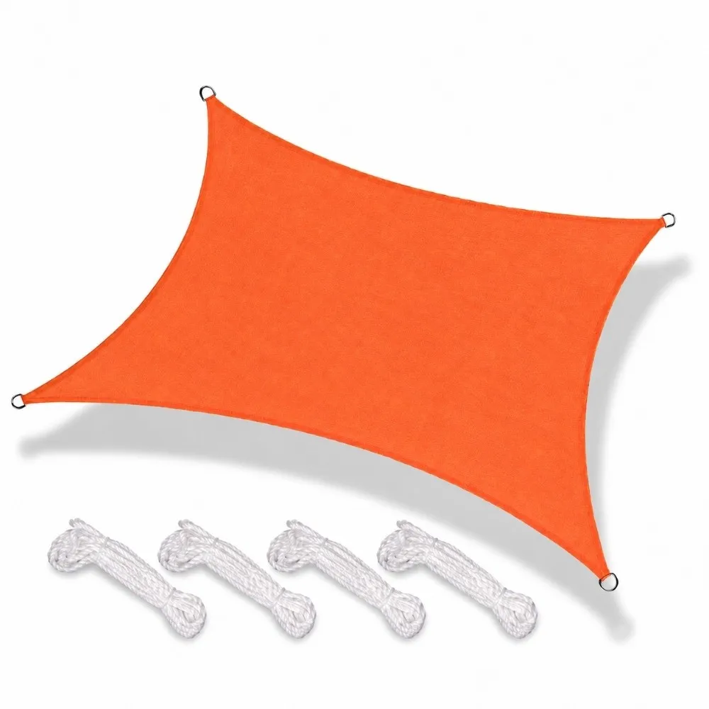 Portable 2x3m Sun Shade Sail Rectangle Polyester Rain Protection Canopy Practical Block Awning Garden
