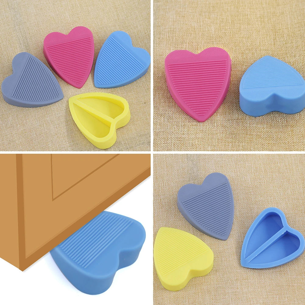 

4pcs Door Wedge Stopper Plastic Child Safety Plug For Home Household Use Non-Slip Door Stop Tool Stoppers Wedge Protector Anti