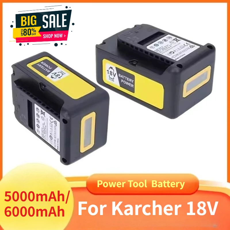 

5000mAh/6000mAh Power Tool Lithium-ion Battery for Karcher 18V 24450350 with LCD Display