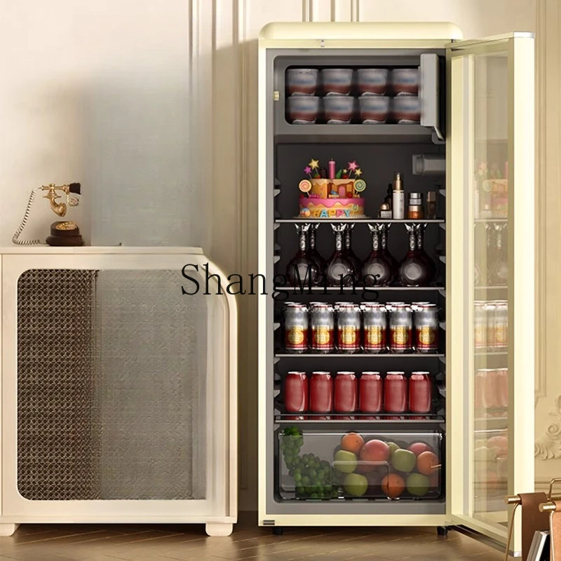 ZYY piccolo vetrina refrigerata per uso domestico con porta in vetro, frigorifero per ufficio, tè, armadietto per la conservazione della freschezza