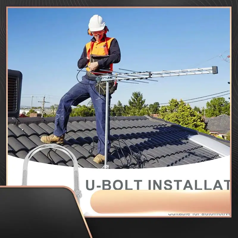 

2 шт. зажим для крепления антенны U-образный болт монтажное оборудование зажим для антенной мачты V-образный кронштейн аксессуары для наружной домашней антенны