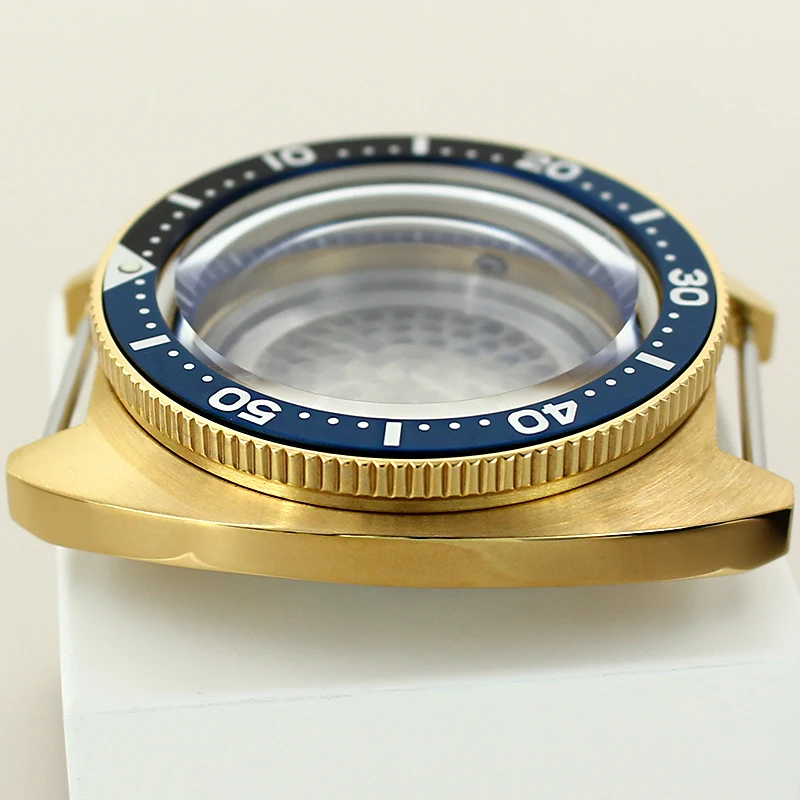 Gold PVD 41mm Case Watch Replacement Repair Parts Sapphire Glass For Seiko NH35 NH36 NH34 Movement 28.5mm Dial Modified Abalone